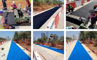 Nueva pista de carreras en Abu Dhabi hecha de gránulos de caucho de caída suave Rosehill TPV