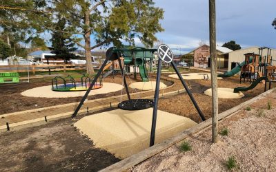 Новая веселая игровая площадка в муниципалитете города Латроб, Австралия