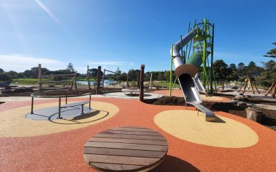 Parque infantil Lake Pertobe en Warrnambool, Australia.