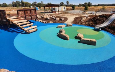 Zona de juegos acuática en la piscifactoría Arcadia de Australia