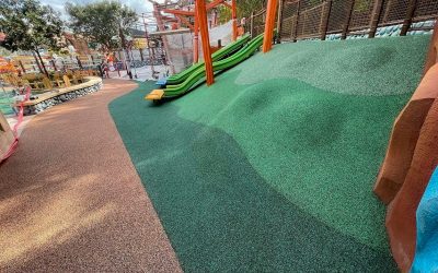 Disneyland ToonTown remodelación del parque infantil con Rosehill TPV.