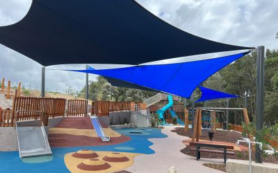 Parque Sir Joseph Banks expandiu o parque infantil com uma superfície vibrante Rosehill TPV Softfall