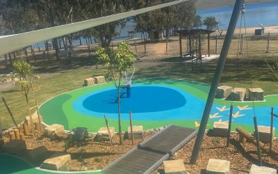 Parque infantil do Lago St Clair na ilha da Tasmânia