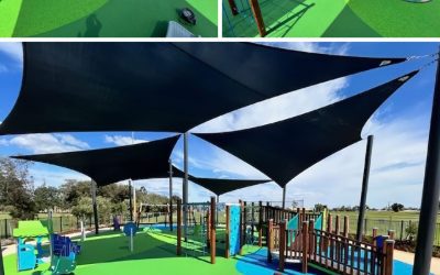 Neu installierter Spielplatzbelag im Sutherlands Park in Huntingdale