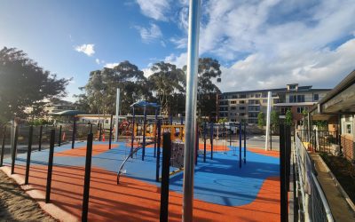 Atualização do revestimento de superfícies macias do parque infantil da Monash Special Developmental School