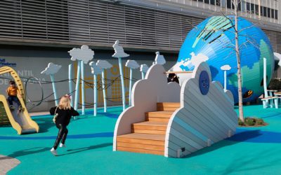Earth-Themed Play Space Located Outside Vall D’Hebron Children’s Hospital