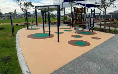 Nueva superficie de caída suave en el gimnasio al aire libre de Baldivis (Australia Occidental)